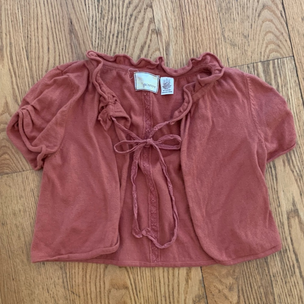 Cropped Rust Colored Cardigan 🎀